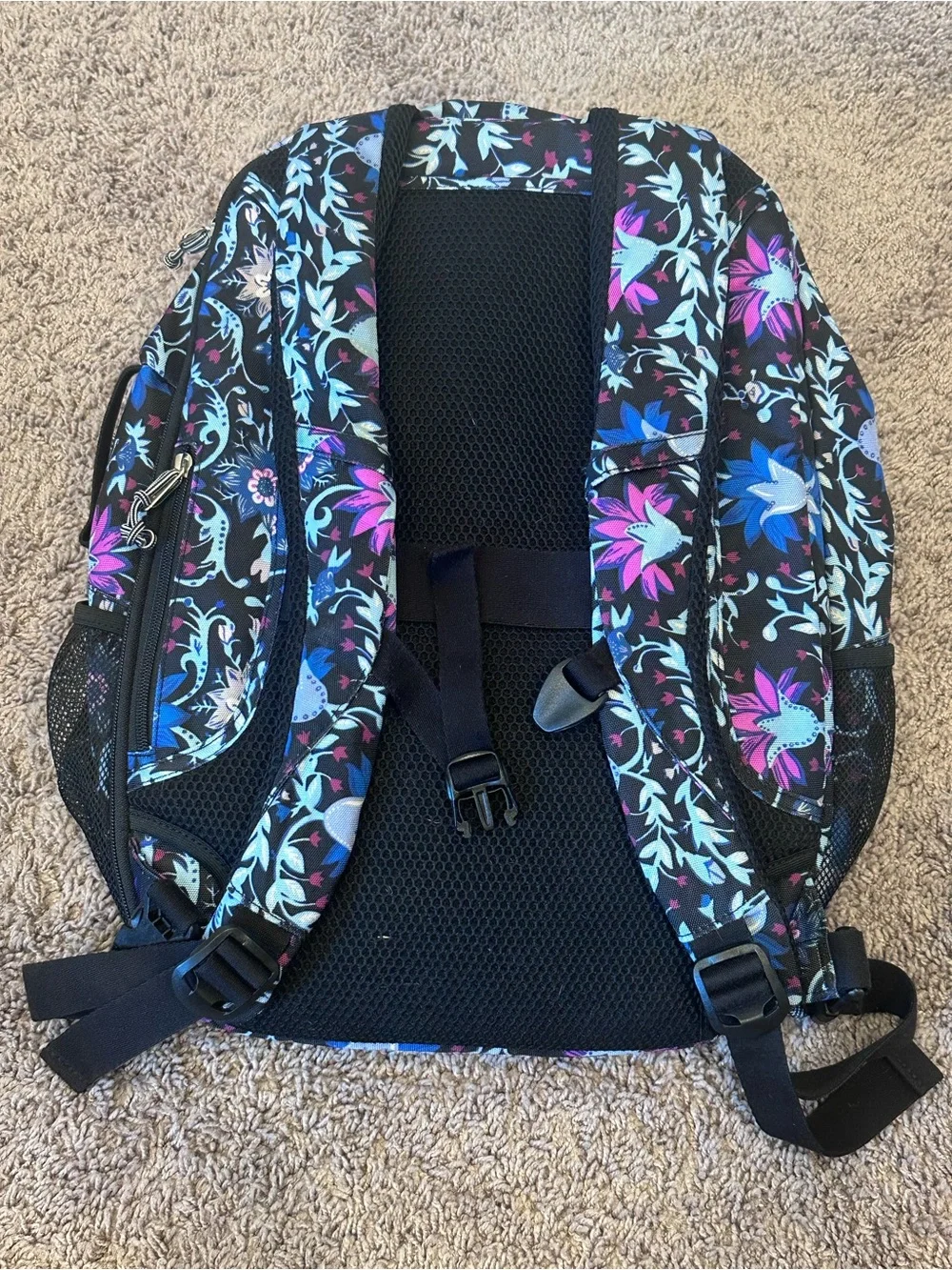 Vera Bradley Lighten Up Bramble Vines Travel Backpack Laptop Carry On Floral Bag